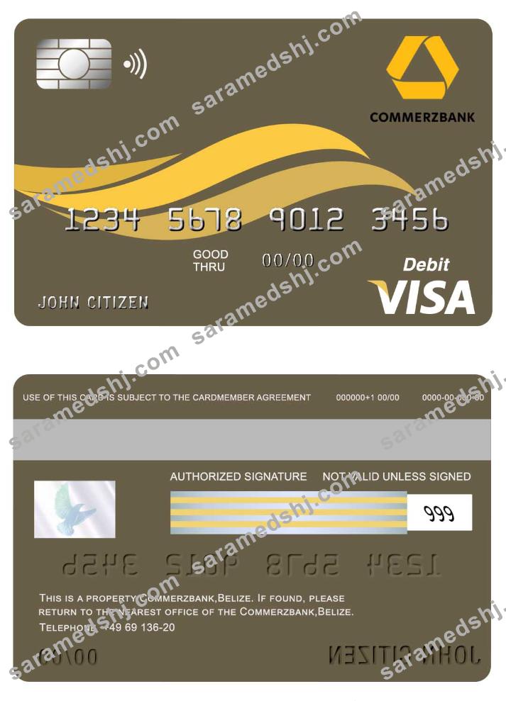 Belize Commerzbank visa card